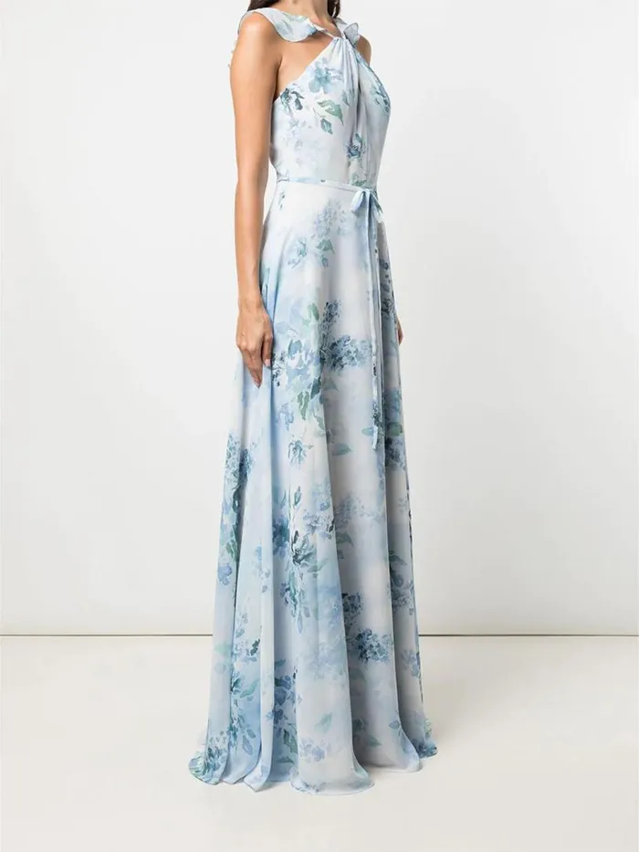 Marchesa Marchesa Notte Pavia Printed Dusty Blue 8211 Women