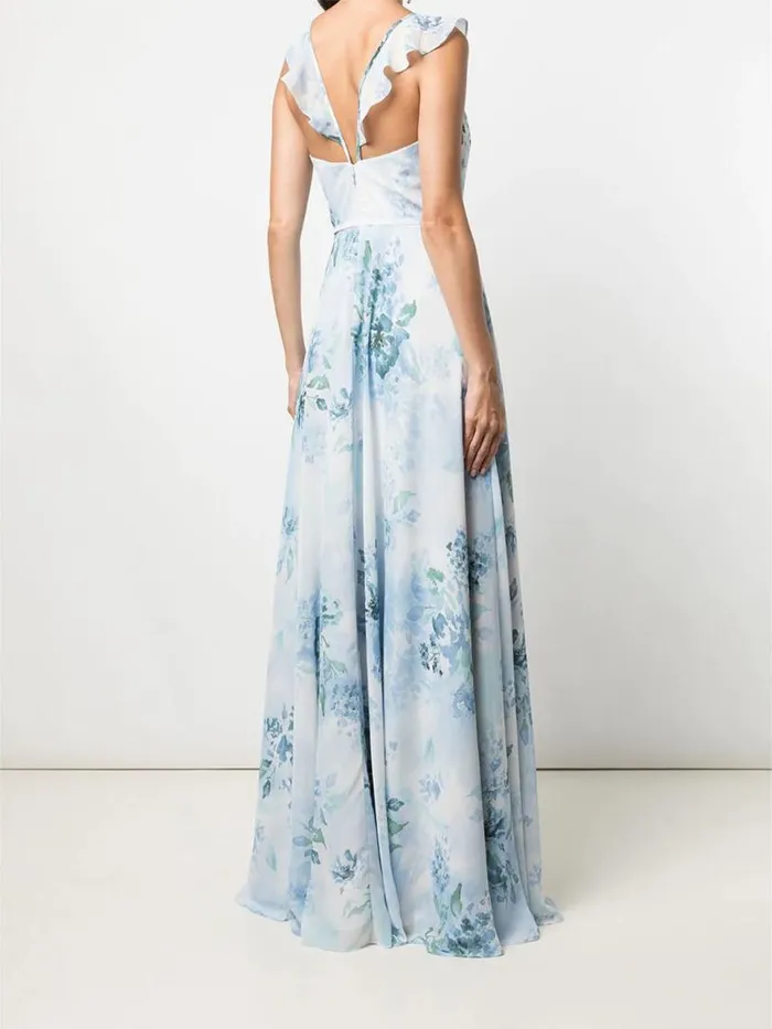 Marchesa Marchesa Notte Pavia Printed Dusty Blue 8211 Women