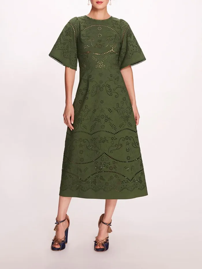 Marchesa Marchesa Rosa Dhalia Midi Dress Green 8211 Women