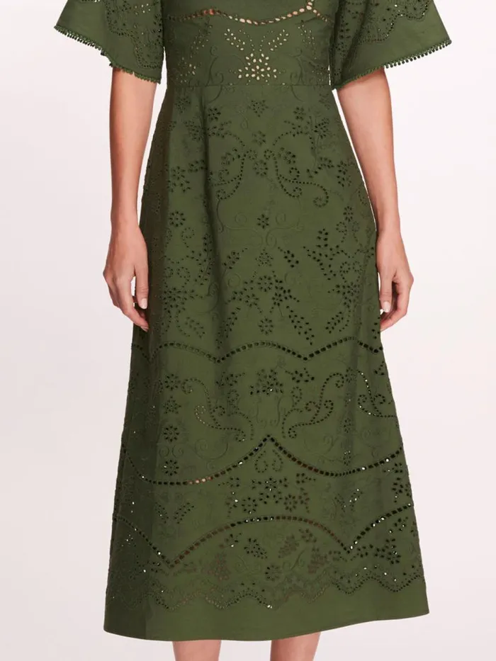 Marchesa Marchesa Rosa Dhalia Midi Dress Green 8211 Women