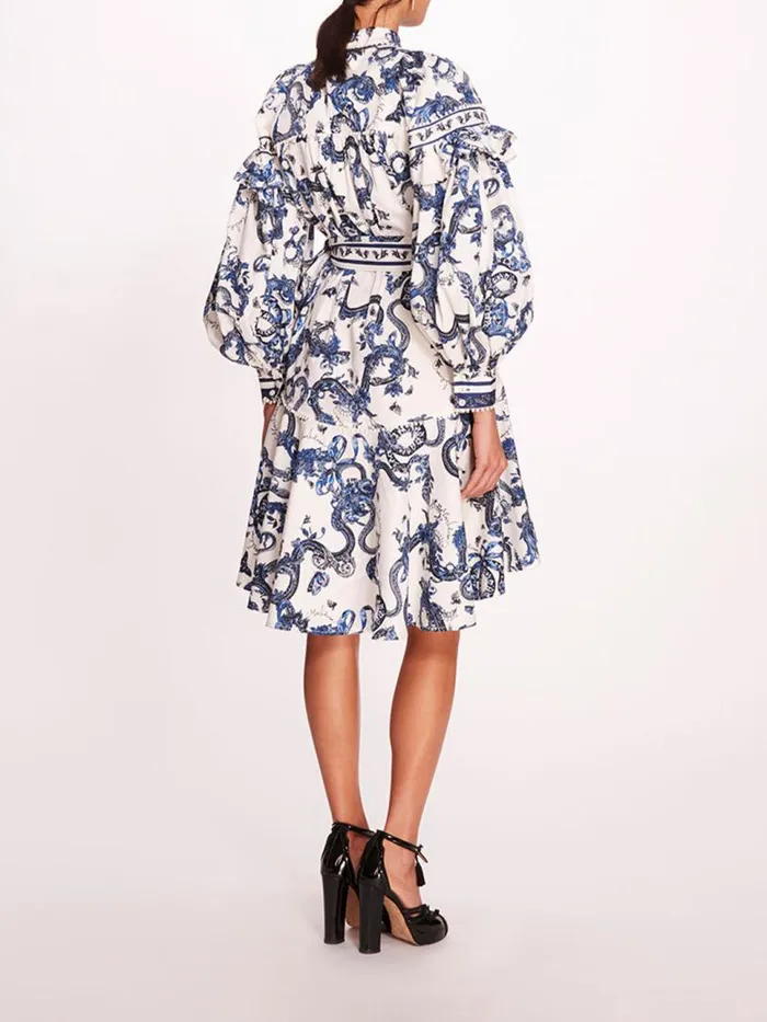 Marchesa Marchesa Rosa Laurel Shirtdress Blue Multi 8211 Women