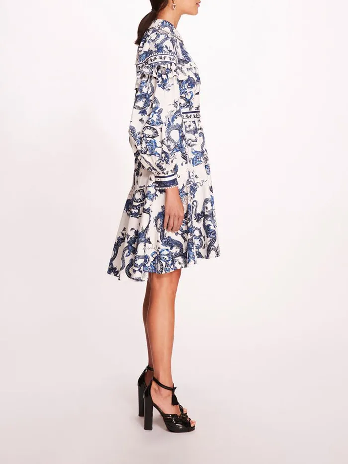 Marchesa Marchesa Rosa Laurel Shirtdress Blue Multi 8211 Women