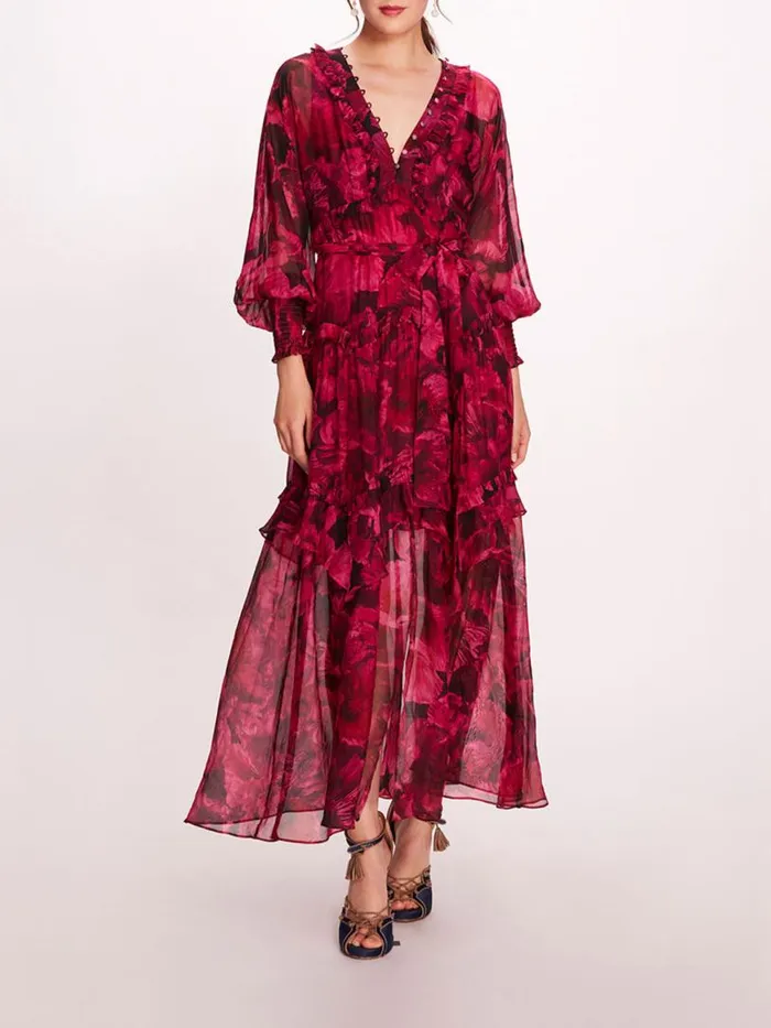 Marchesa Marchesa Rosa Leilani Dress Fuchsia 8211 Women