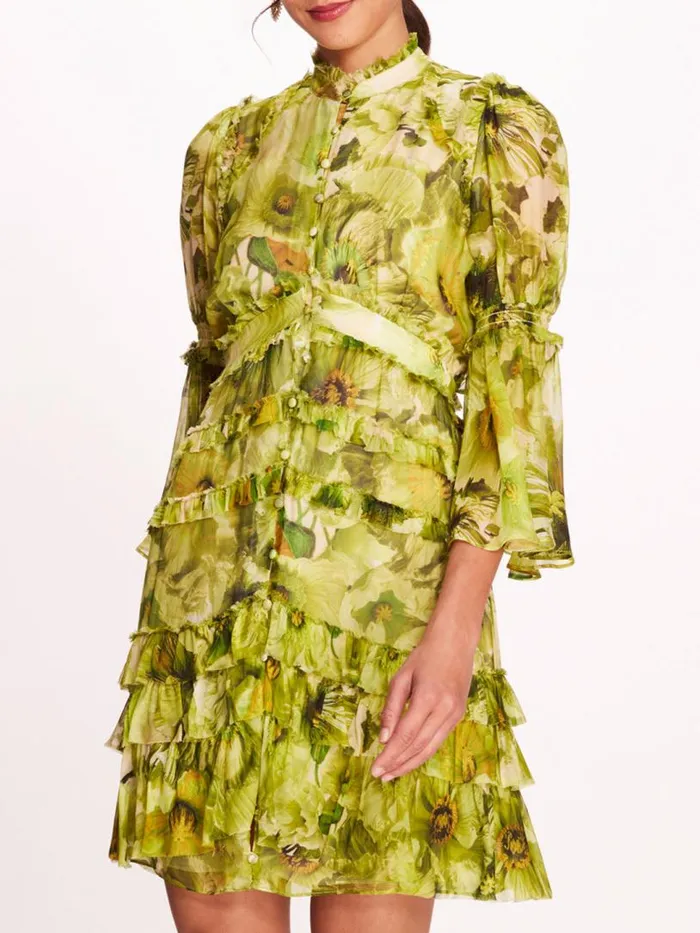 Marchesa Marchesa Rosa Mali Mini Dress Chartreuse 8211 Women