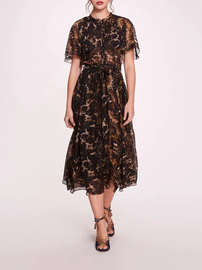 Marchesa Marchesa Rosa Monarch Midi Dress Black Multi 8211 Women