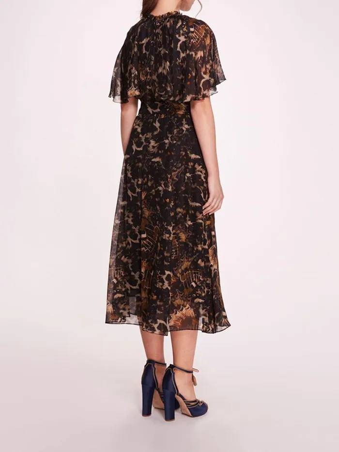 Marchesa Marchesa Rosa Monarch Midi Dress Black Multi 8211 Women