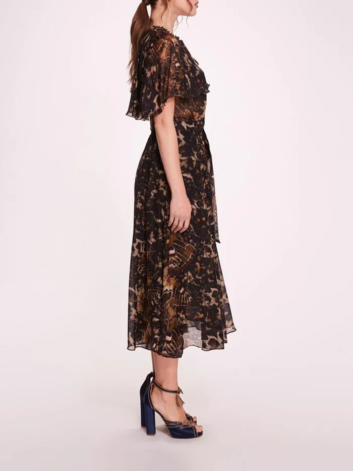 Marchesa Marchesa Rosa Monarch Midi Dress Black Multi 8211 Women