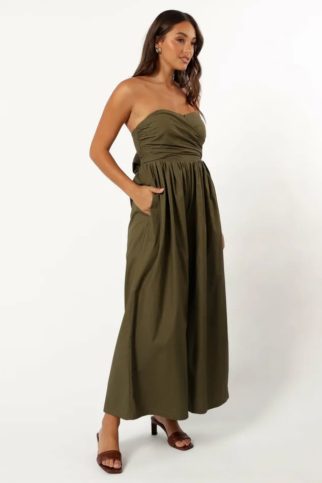 Marias Jumpsuit Deep Olive Jumpsuits and Rompers Petal and Pup Women