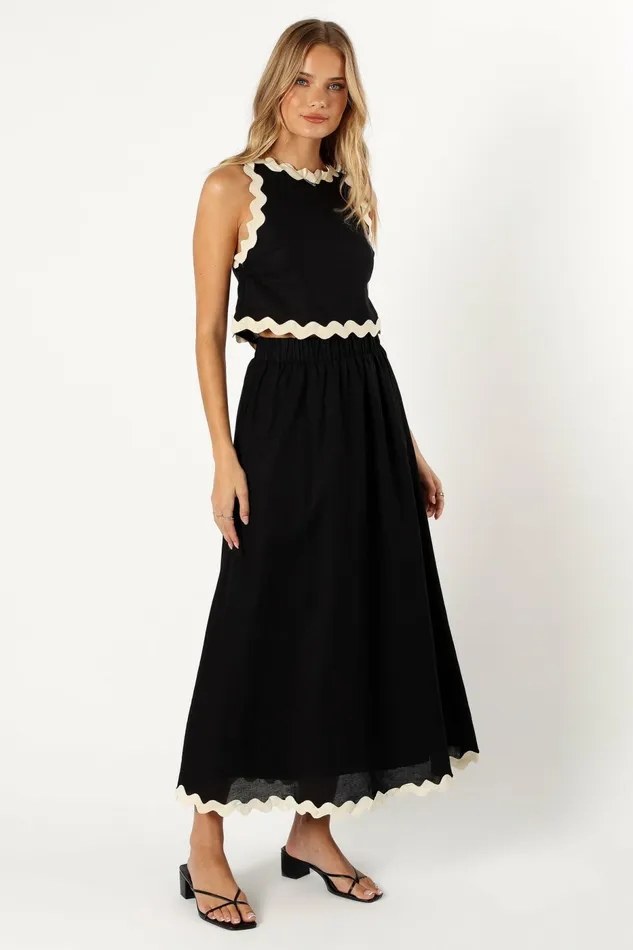 Matching Sets Petal and Pup Women Chrissy Two Piece Set Black Cream
