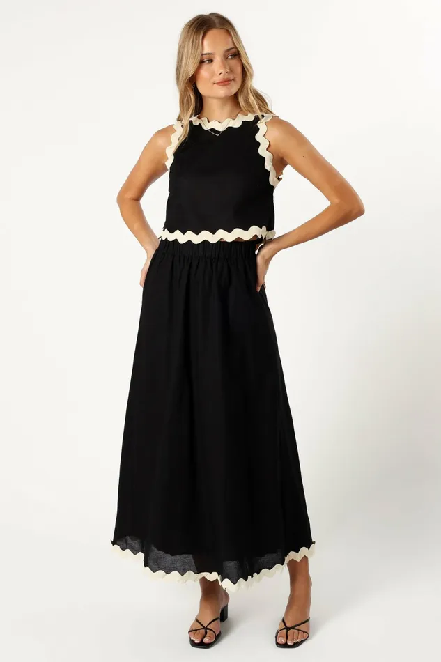Matching Sets Petal and Pup Women Chrissy Two Piece Set Black Cream