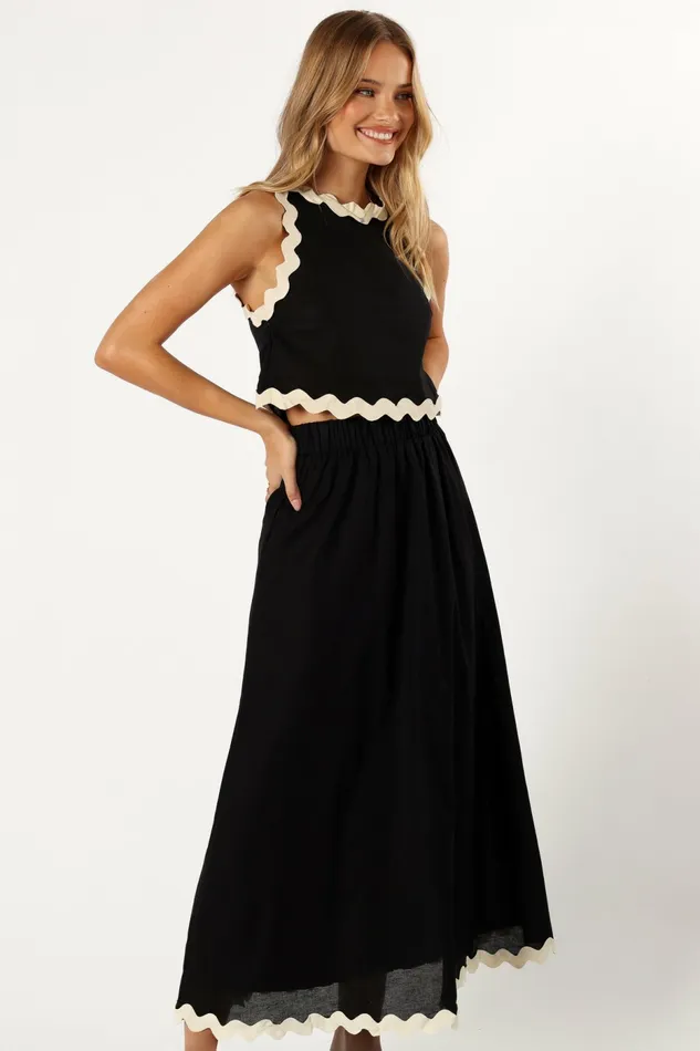 Matching Sets Petal and Pup Women Chrissy Two Piece Set Black Cream