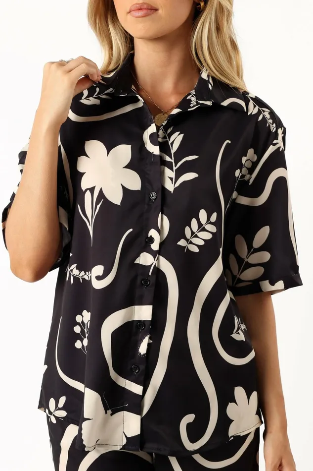 Matching Sets Petal and Pup Women Leo Shirt Black Sand