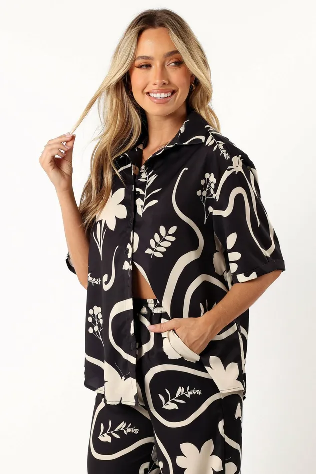 Matching Sets Petal and Pup Women Leo Shirt Black Sand