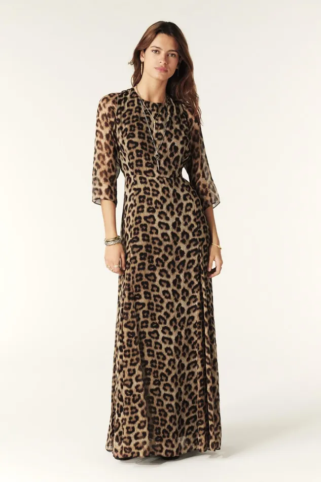 MaxiLength Dress Fanica Beige Women Baandsh Dresses