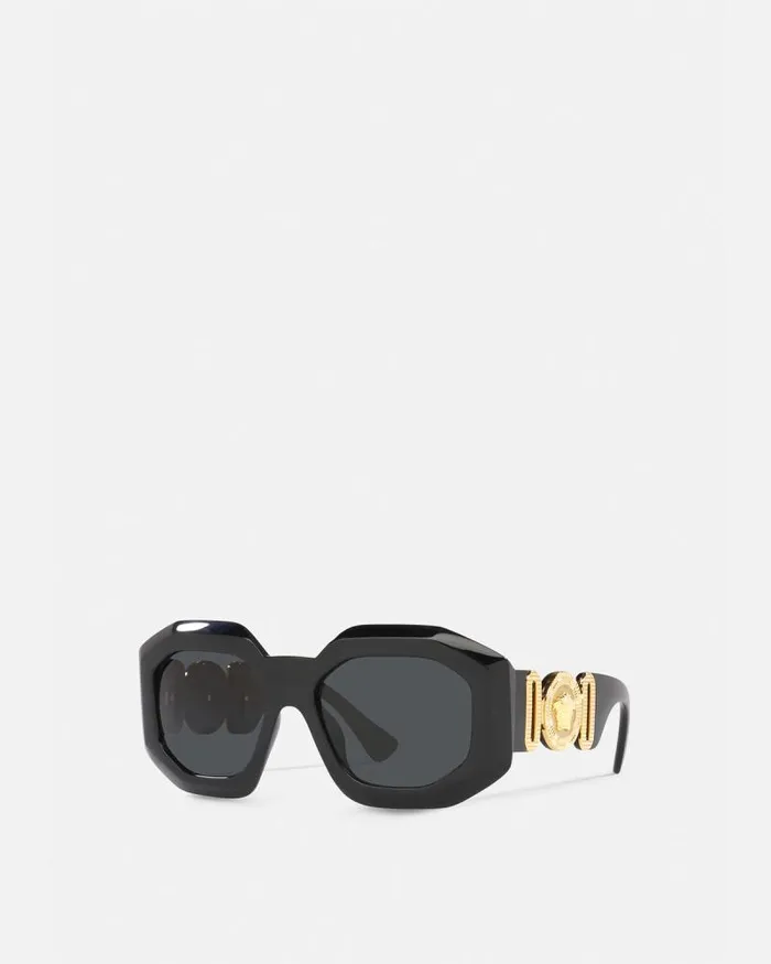 Maxi Medusa Biggie Squared Sunglasses Blackgold Women Versace Sunglasses