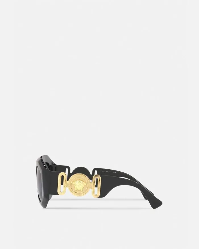 Maxi Medusa Biggie Squared Sunglasses Blackgold Women Versace Sunglasses