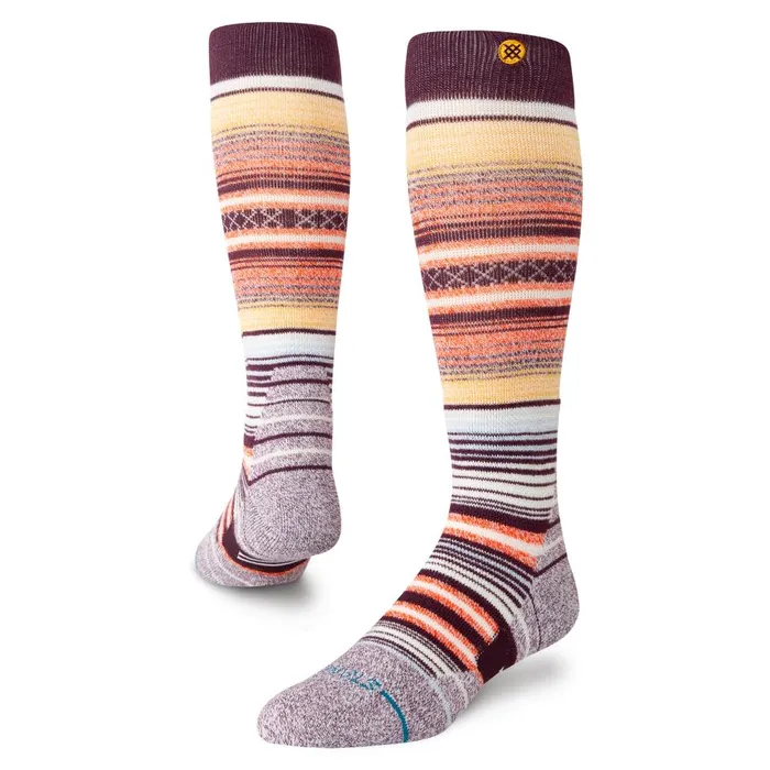 Medium Performance Wool Snow Otc Socks Curren 8211 Wine Men Stance Over The Calf