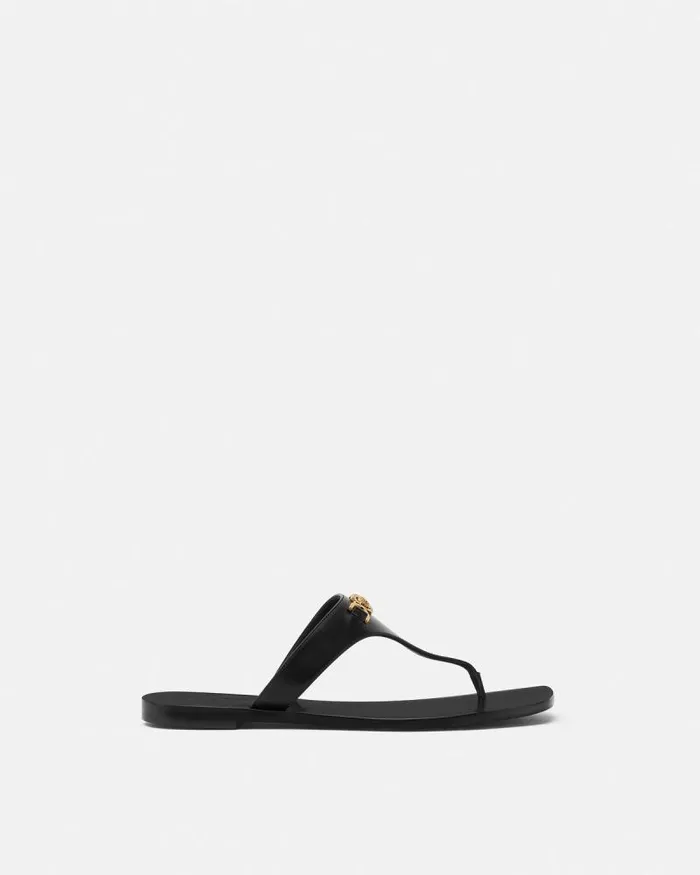 Medusa 03995 Flat Sandals Blackgold Women Versace Sandals
