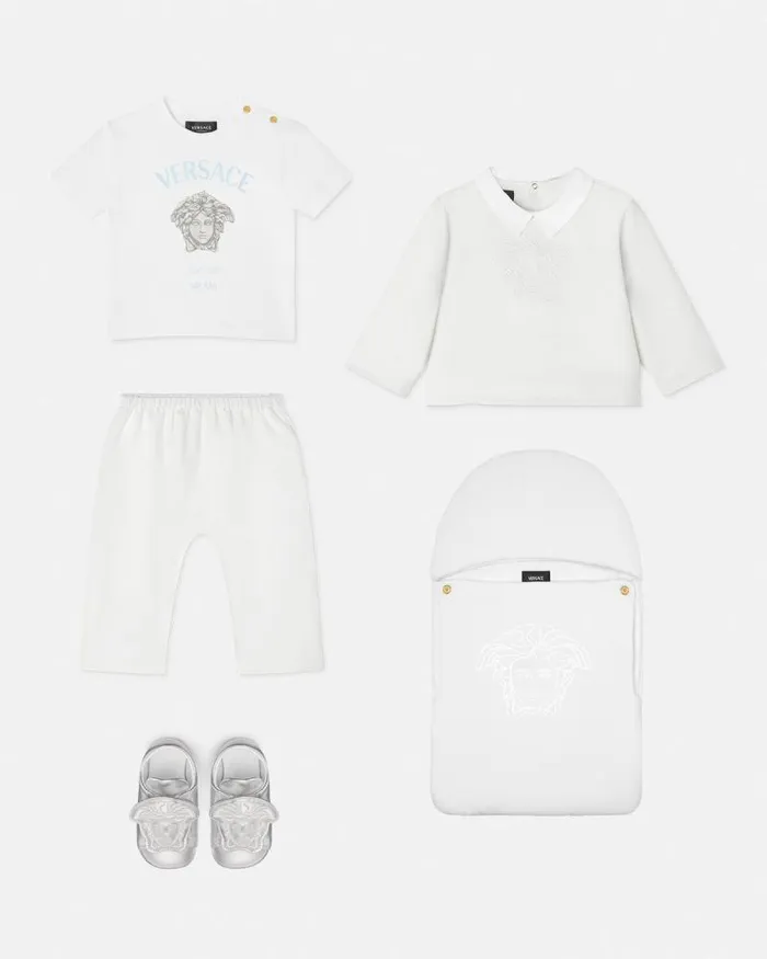 Medusa Baby Sweatshirt Set White Children Versace Clothing