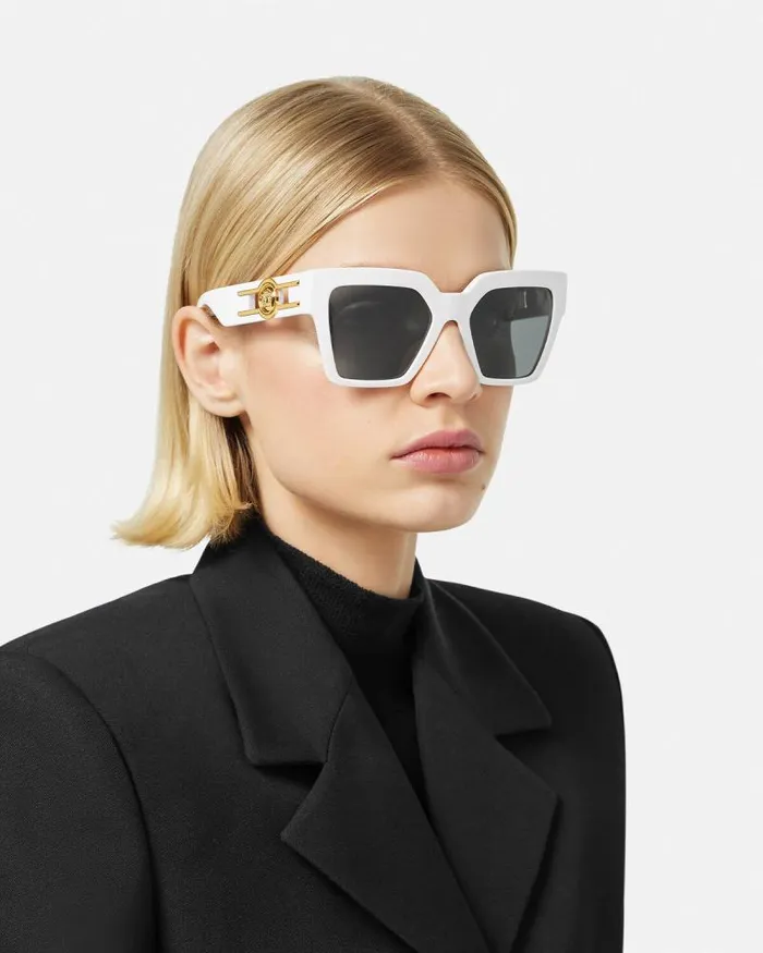 Medusa Deco Butterfly Sunglasses White Women Versace Sunglasses