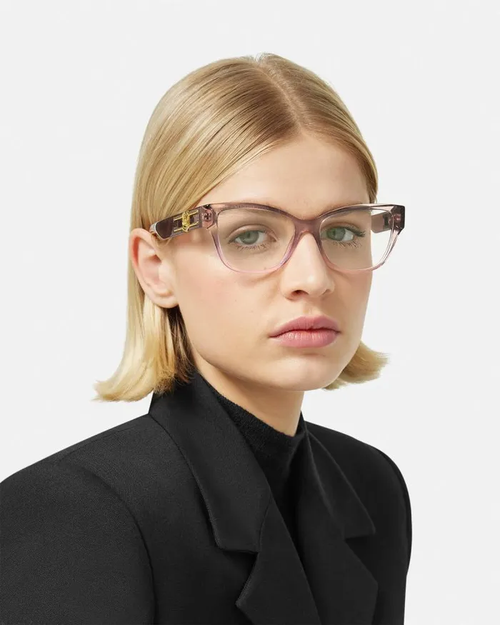 Medusa Deco CatEye Glasses Havana Women Versace Eyeglass Frames