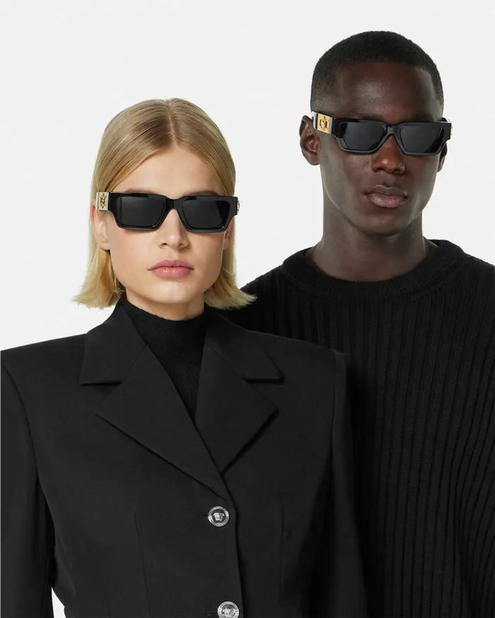 Medusa Deco Sunglasses Blackgold WomenMen Versace Sunglasses