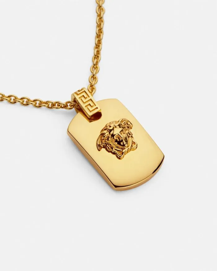 Medusa Necklace Light Gold WomenMen Versace Necklaces
