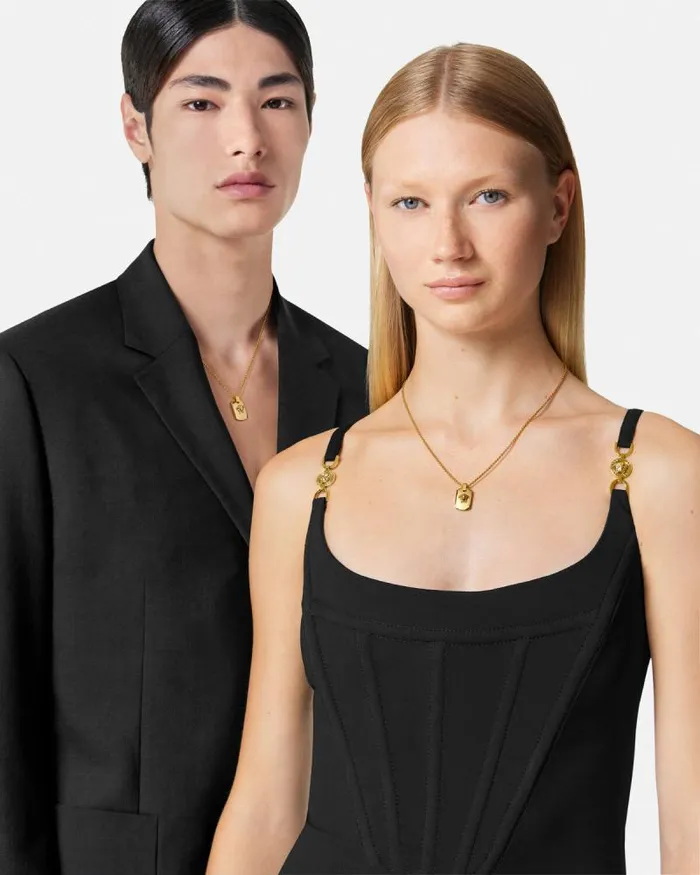 Medusa Necklace Light Gold WomenMen Versace Necklaces
