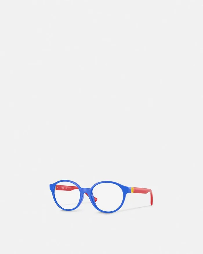 Medusa Plaque Kids Round Glasses Bluered Children Versace Accessories