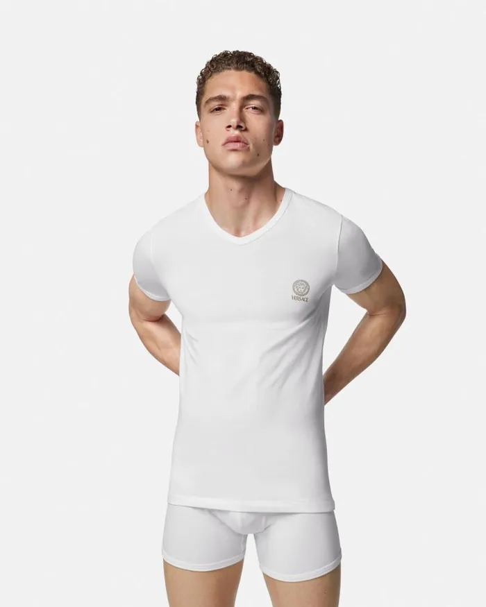 Medusa Undershirt White Men Versace Loungewear and Pajamas