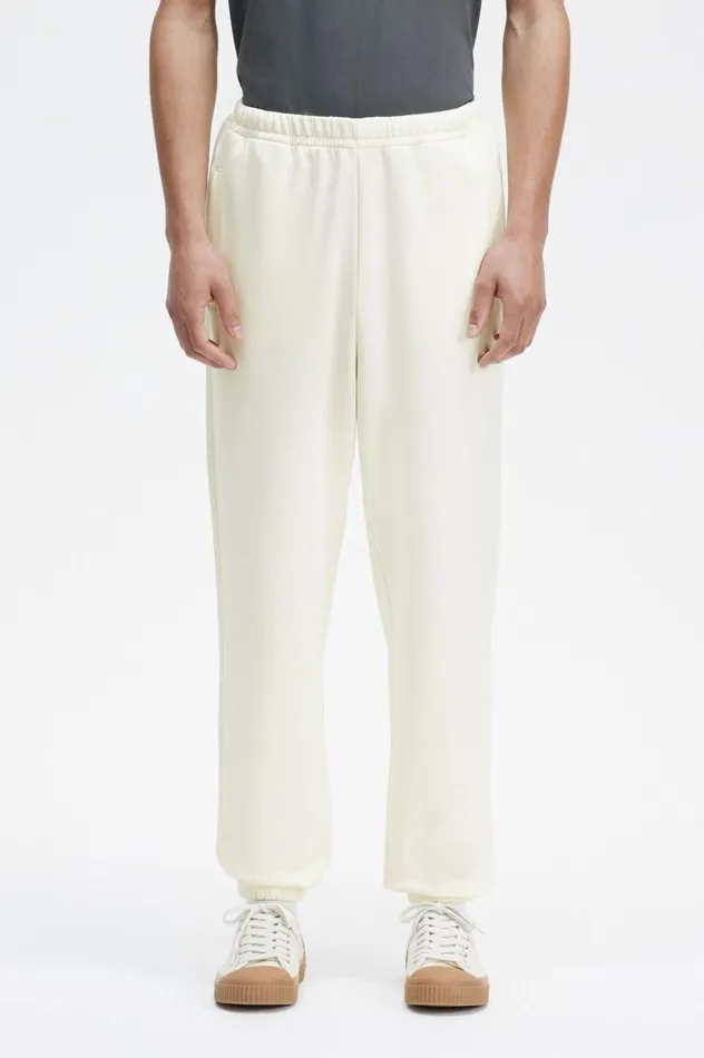 Men Badge Detail Track Pants Ecru Fred Perry Trousers