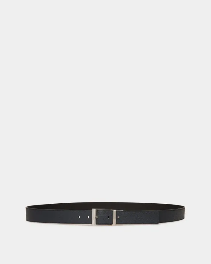 Men Bally Belts Dress Belt In Midnight And Black Leather Blue