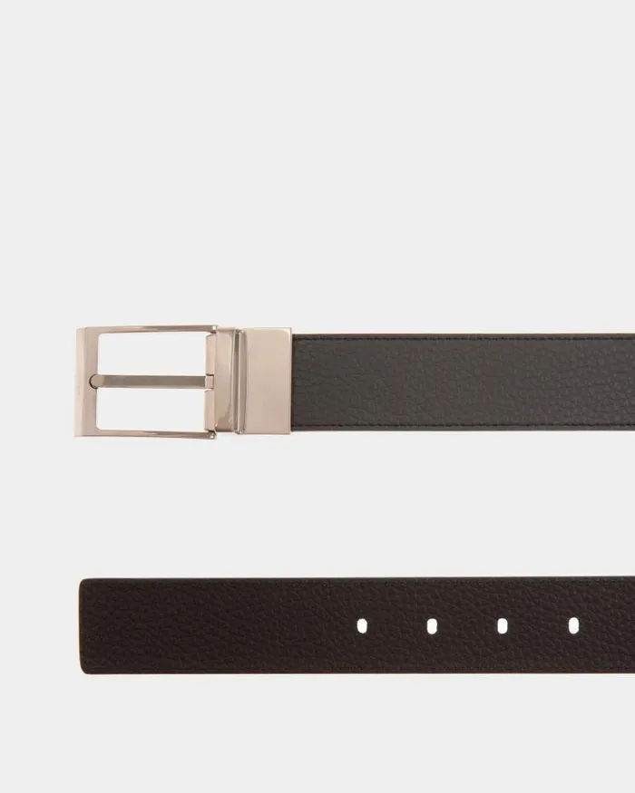 Men Bally Belts Dress Belt In Midnight And Black Leather Blue Men Bally Belts Dress Belt In Midnight And Black Leather Blue