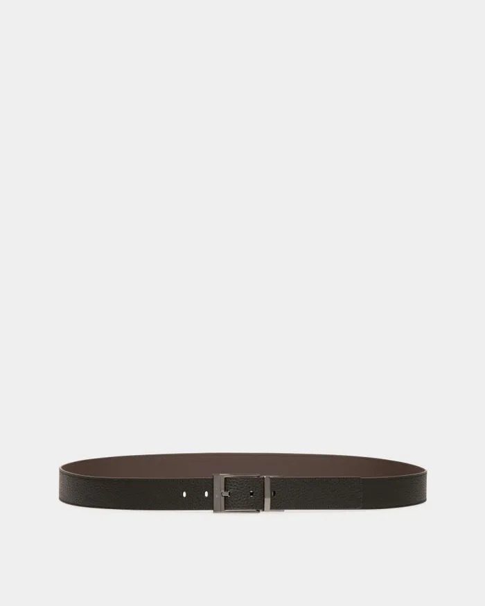 Men Bally Belts Shiffie 35mm Reversible And Adjustable Belt In Black And Ebony Leather Multicolor Men Bally Belts Shiffie 35mm Reversible And Adjustable Belt In Black And Ebony Leather Multicolor