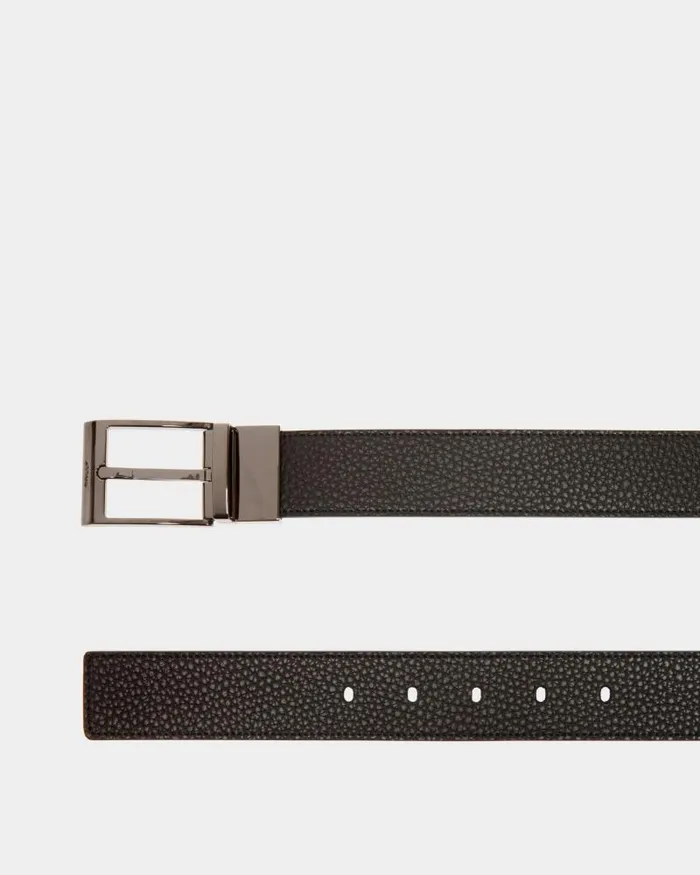 Men Bally Belts Shiffie 35mm Reversible And Adjustable Belt In Black And Ebony Leather Multicolor Men Bally Belts Shiffie 35mm Reversible And Adjustable Belt In Black And Ebony Leather Multicolor