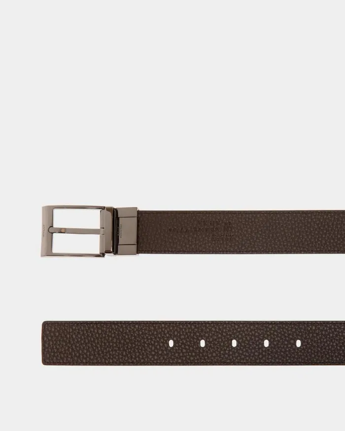 Men Bally Belts Shiffie 35mm Reversible And Adjustable Belt In Black And Ebony Leather Multicolor Men Bally Belts Shiffie 35mm Reversible And Adjustable Belt In Black And Ebony Leather Multicolor
