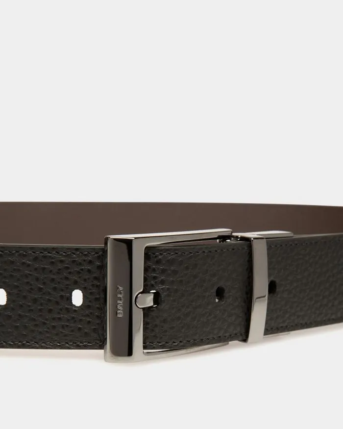 Men Bally Belts Shiffie 35mm Reversible And Adjustable Belt In Black And Ebony Leather Multicolor Men Bally Belts Shiffie 35mm Reversible And Adjustable Belt In Black And Ebony Leather Multicolor
