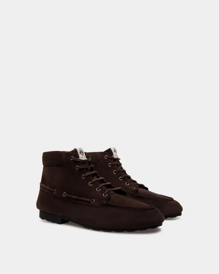 Men Bally Boots and Ankle Boots Plume Bootie In Ebano Suede Brown Men Bally Boots and Ankle Boots Plume Bootie In Ebano Suede Brown