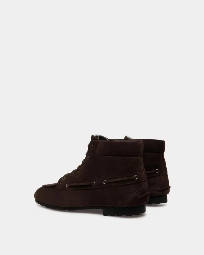 Men Bally Boots and Ankle Boots Plume Bootie In Ebano Suede Brown Men Bally Boots and Ankle Boots Plume Bootie In Ebano Suede Brown