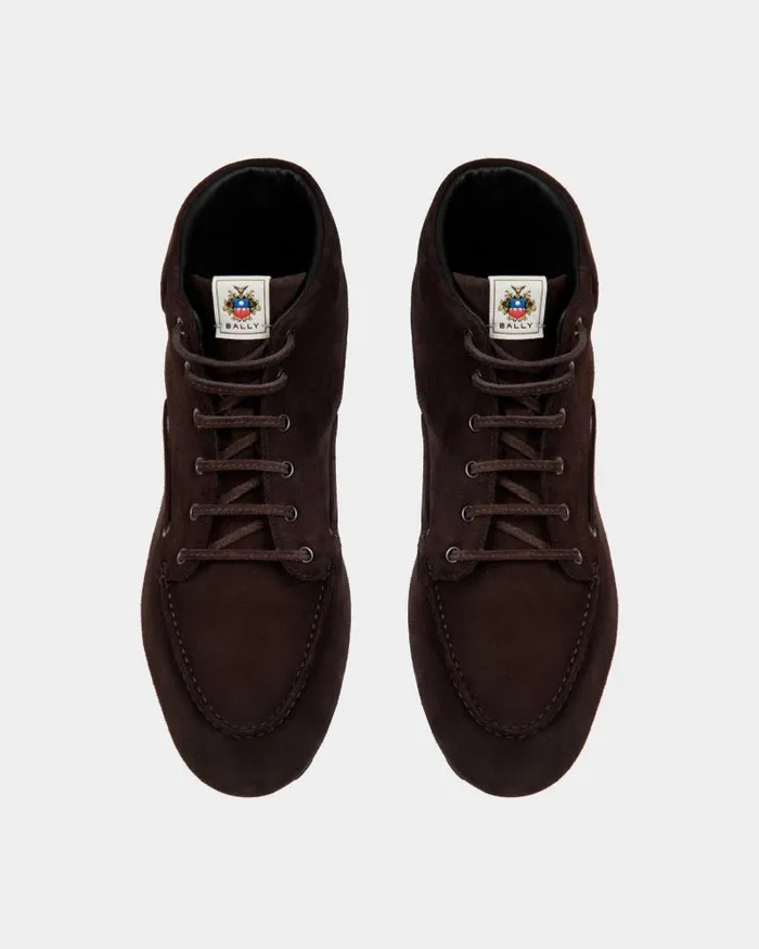 Men Bally Boots and Ankle Boots Plume Bootie In Ebano Suede Brown Men Bally Boots and Ankle Boots Plume Bootie In Ebano Suede Brown