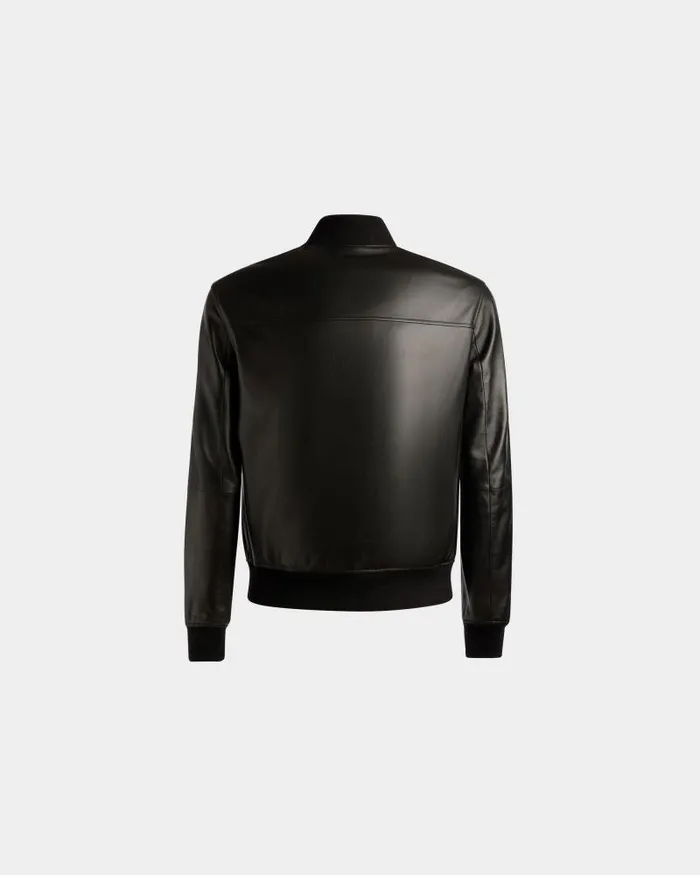 Men Bally Coats and Jackets Bomber Jacket In Black Leather Black Men Bally Coats and Jackets Bomber Jacket In Black Leather Black