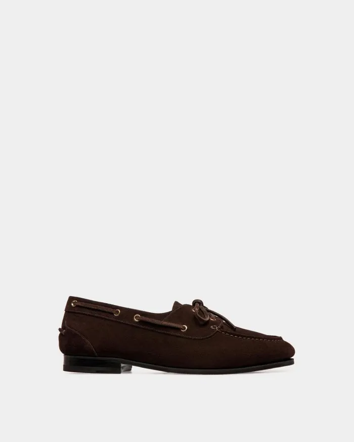 Men Bally Loafers and Moccasins Plume Moccasin In Dark Brown Suede Brown