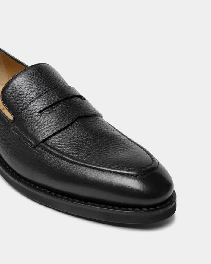 Men Bally Loafers and Moccasins Scribe Un Loafer In Black Deer Leather Black Men Bally Loafers and Moccasins Scribe Un Loafer In Black Deer Leather Black