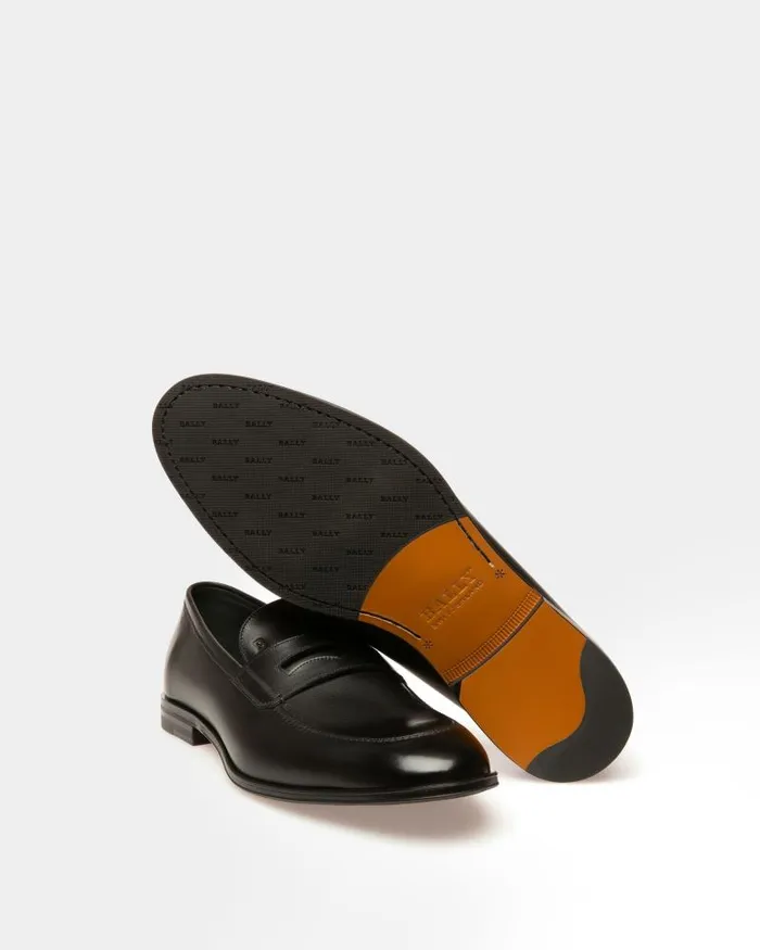 Men Bally Loafers and Moccasins Webb Leather Loafers In Black Black Men Bally Loafers and Moccasins Webb Leather Loafers In Black Black