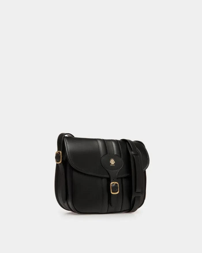 Men Bally Messenger Bags Beckett Crossbody Bag In Black Leather Black Men Bally Messenger Bags Beckett Crossbody Bag In Black Leather Black