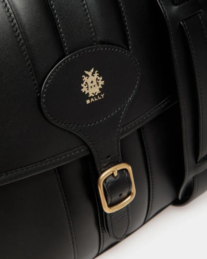 Men Bally Messenger Bags Beckett Crossbody Bag In Black Leather Black Men Bally Messenger Bags Beckett Crossbody Bag In Black Leather Black