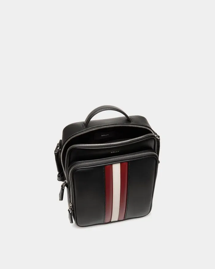Men Bally Messenger Bags Mythos Crossbody Bag In Black Recycled Leather Black Men Bally Messenger Bags Mythos Crossbody Bag In Black Recycled Leather Black