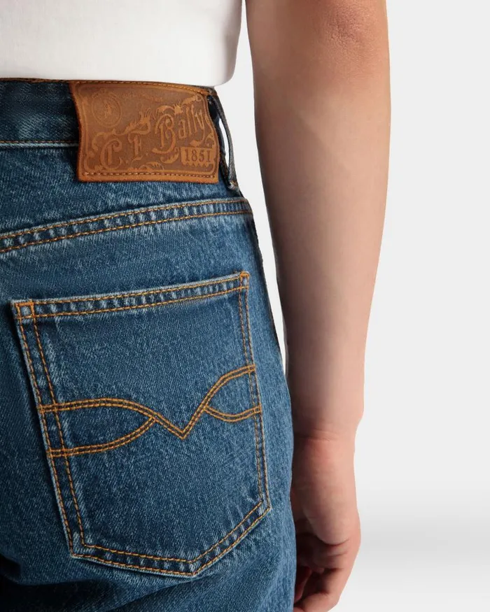 Men Bally Pants Denim Pants In Medium Blue Cotton Blue Men Bally Pants Denim Pants In Medium Blue Cotton Blue