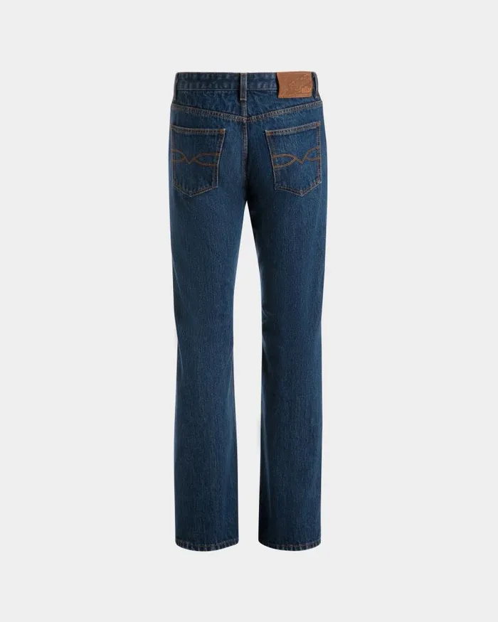 Men Bally Pants Denim Pants In Medium Blue Cotton Blue Men Bally Pants Denim Pants In Medium Blue Cotton Blue