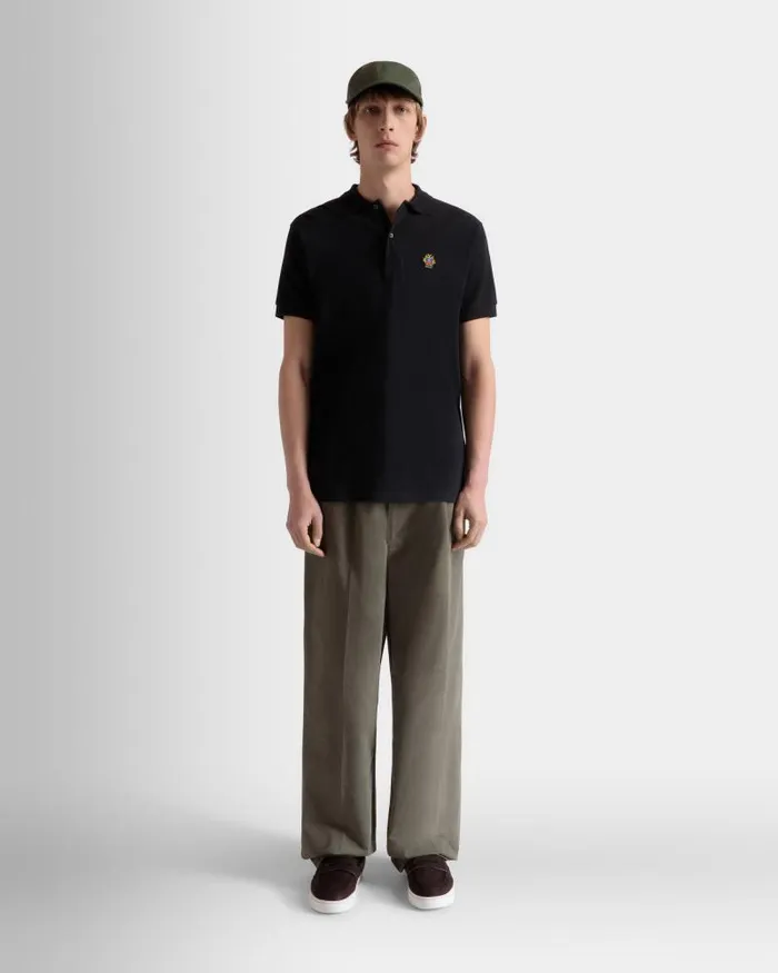 Men Bally Shirts and TShirts Polo With Bally Crest Logo In Black Cotton Black Men Bally Shirts and TShirts Polo With Bally Crest Logo In Black Cotton Black